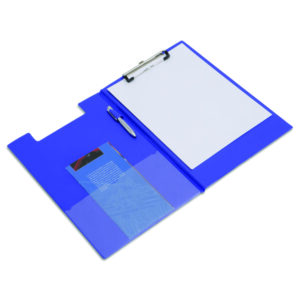 Clipboard Foldover Interior Pocket  Foolscap Blue Pack of 1