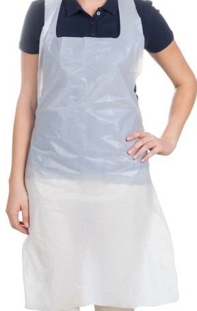 Aprons Polythene White Lightweight Disposable Pack of 100 aprons