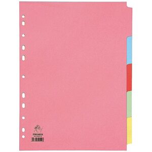 A4 Page Dividers set of 5 coloured