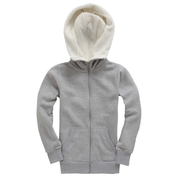 COTTON RIDGE SHERPA FLEECE TURTLE NECK ZIP HOODIES PEACH FINISH Grey