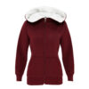 COTTON RIDGE SHERPA FLEECE TURTLE NECK ZIP HOODIES PEACH FINISH Maroon F