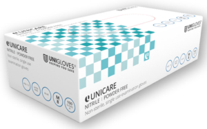 UniGloves Unicare Nitrile Blue Disposable Gloves