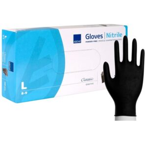 Abena Black Nitrile Large Gloves