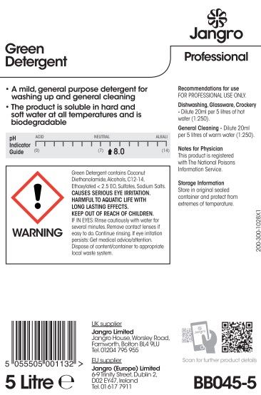 BB045-5 Green Washing Up Liquid